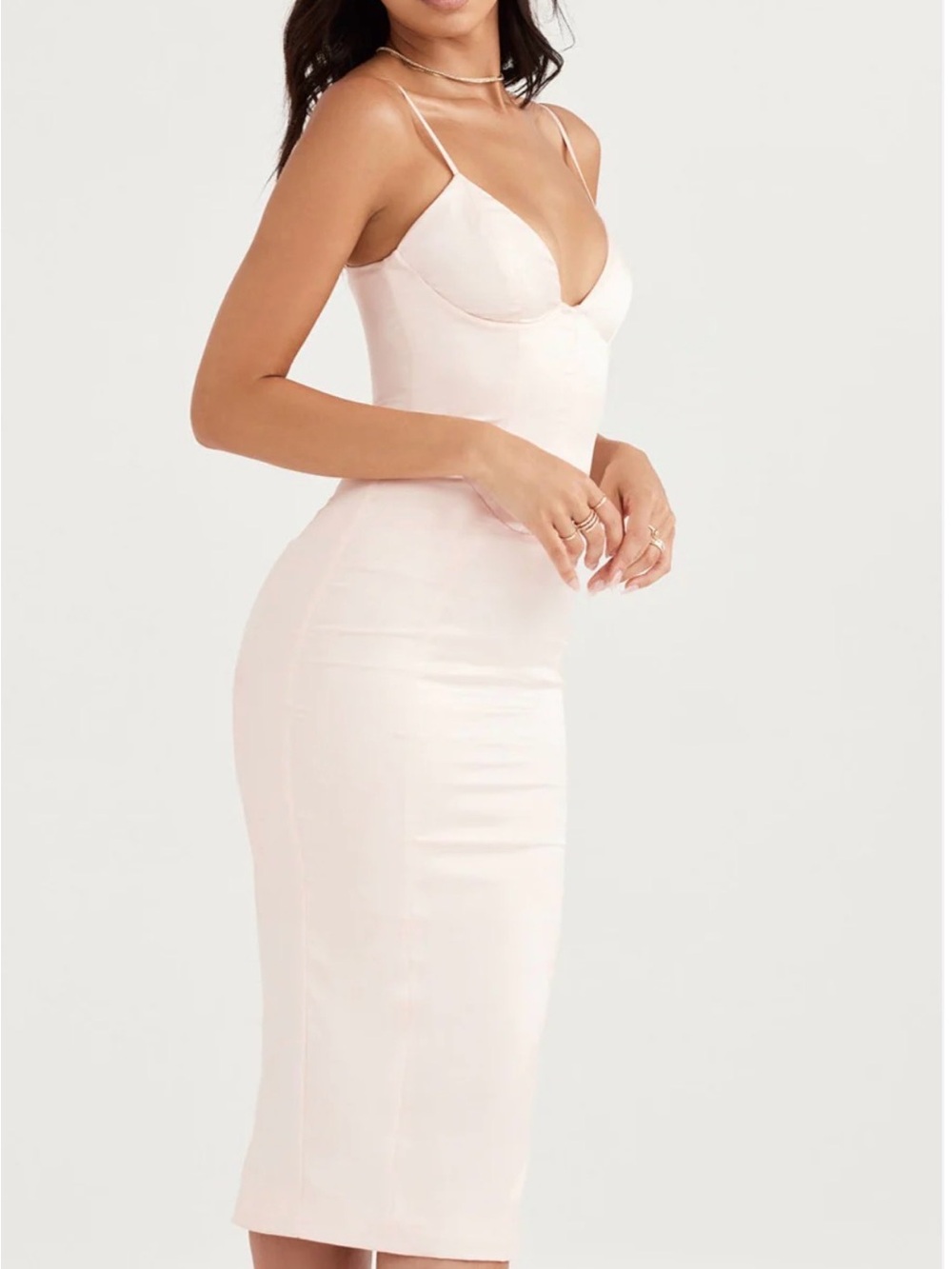 Light Blush Pink Midi Dress